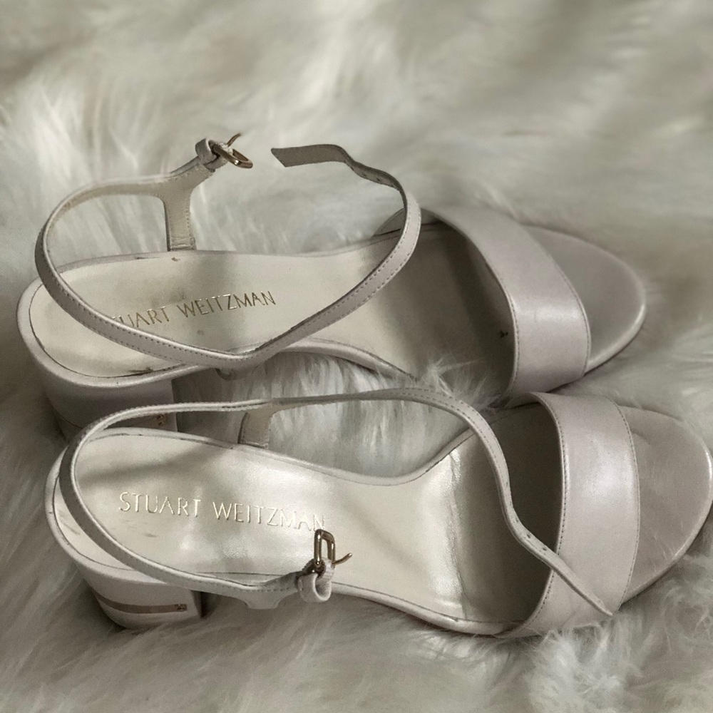 Stuart Weitzman White Strappy Heels